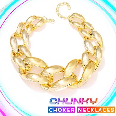 CLOACE Chunky Choker Necklace Gold Cuban Link Necklaces Chain Fashion Jewelry for Women in Saudi Arabia
