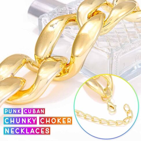 CLOACE Chunky Choker Necklace Gold Cuban Link Necklaces Chain Fashion Jewelry for Women in Saudi Arabia