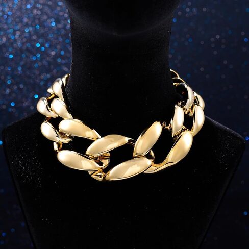 CLOACE Chunky Choker Necklace Gold Cuban Link Necklaces Chain Fashion Jewelry for Women in Saudi Arabia