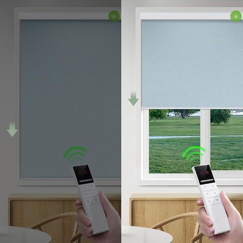 Zshine Window Window Window Thuilds تخصيص العرض (23-95 بوصة) التحكم عن بعد اللاسلكي وقابل لإعادة الشحن الستائر في النوافذ ، المنزل ، المكتب ، الفندق ، النادي ، مطعم (82010 جرام) in Kuwait