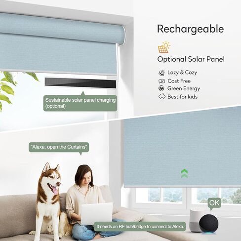 Zshine Window Window Window Thuilds تخصيص العرض (23-95 بوصة) التحكم عن بعد اللاسلكي وقابل لإعادة الشحن الستائر في النوافذ ، المنزل ، المكتب ، الفندق ، النادي ، مطعم (82010 جرام) in Kuwait