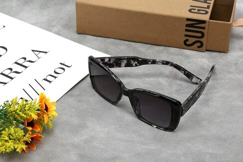 Black Marble Pattern Frame, Gradient Gray Lenses Sunglasses. in Saudi Arabia