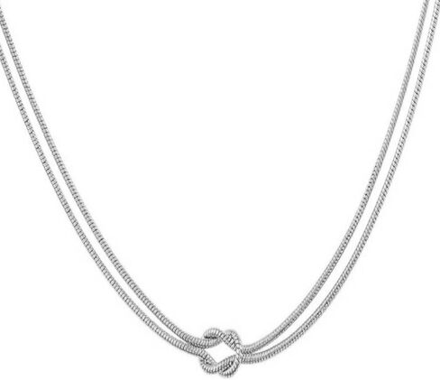 Knot Necklace for Women Dainty Snake Chain Statement Choker Necklaces Adjustable Twisted Knot Infinity Lariat Necklace Punk Hip Hop Jewelry Gift in Saudi Arabia