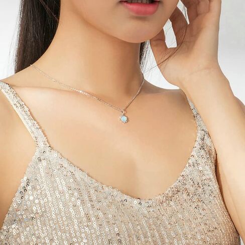 14K Gold & Opal Sun Pendant Necklace for Women, Elegant Sunflower Design, Stylish Opal Choker, Ideal Jewelry Gift for Her in Kuwait