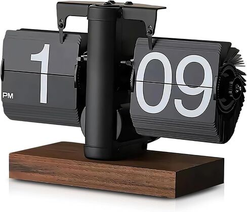 Flip Desk Clock - ساعة طاولة رقمية رقمية ، تصميم كبير للبطارية تعمل بالبطارية التي تعمل بالترس التلقائي للدراسة ، المنزل ، المكتب ، غرفة النوم in Saudi Arabia
