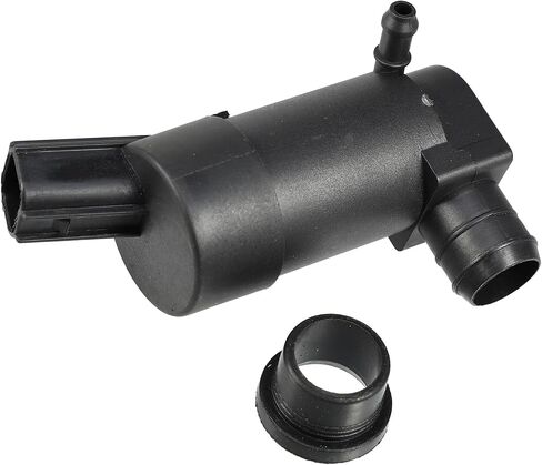 Motoforti Windshield Washer Motor Pump, for Volvo S80 2004-2014, Plastic, with Grommet, Black in Saudi Arabia