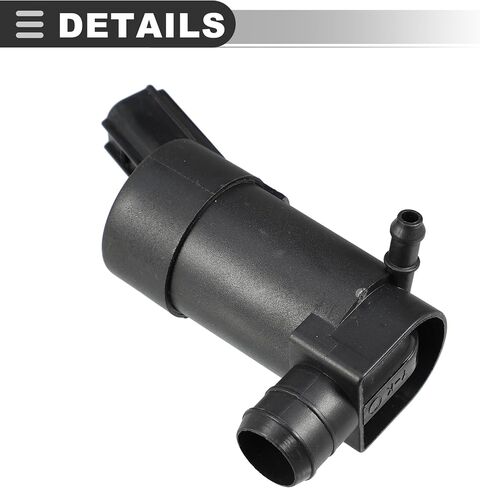 Motoforti Windshield Washer Motor Pump, for Volvo S80 2004-2014, Plastic, with Grommet, Black in Saudi Arabia