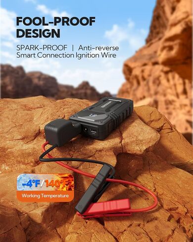 Car Battery Jump Starter, Battery Jump Box, Vehicle Jump Booster with Smart Jumper Cables,LED Light Emergency Car Kits for Vehicles,Arrancador Ae Batería in Kuwait