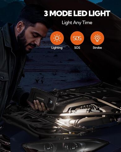 Car Battery Jump Starter, Battery Jump Box, Vehicle Jump Booster with Smart Jumper Cables,LED Light Emergency Car Kits for Vehicles,Arrancador Ae Batería in Kuwait