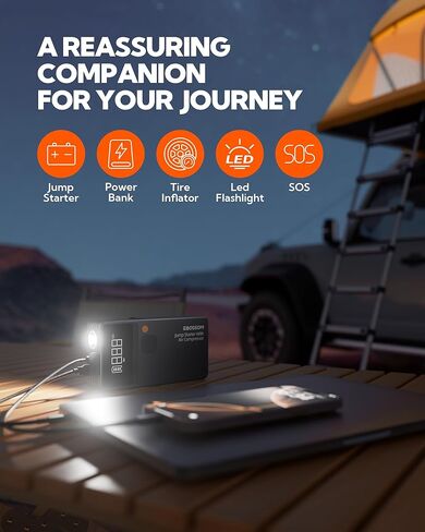 Car Battery Jump Starter, Battery Jump Box, Vehicle Jump Booster with Smart Jumper Cables,LED Light Emergency Car Kits for Vehicles,Arrancador Ae Batería in Kuwait