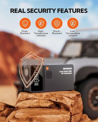 Car Battery Jump Starter, Battery Jump Box, Vehicle Jump Booster with Smart Jumper Cables,LED Light Emergency Car Kits for Vehicles,Arrancador Ae Batería in Kuwait