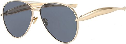 laureles Fashion Oversized Pilot Sunglasses Women Gold Champagne Lenses Metal Frame Eyewear Shades Female in Kuwait