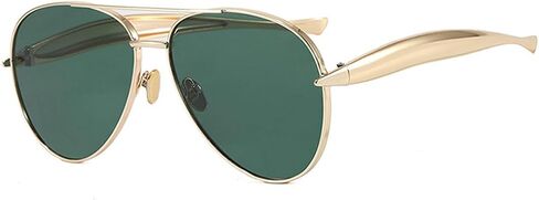 laureles Fashion Oversized Pilot Sunglasses Women Gold Champagne Lenses Metal Frame Eyewear Shades Female in Kuwait