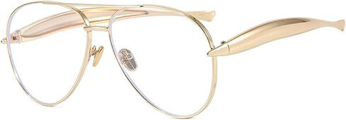 laureles Fashion Oversized Pilot Sunglasses Women Gold Champagne Lenses Metal Frame Eyewear Shades Female in Kuwait
