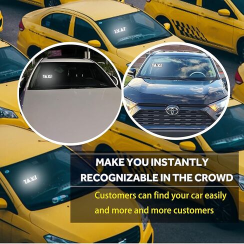 Taxi LED Light, White LED Sign for Car Windshield, USB Plug, Suction Cups in Kuwait