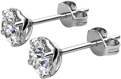 Modern California Martini Back 2Ct (1CT each) GRA Certified Brilliant Moissanite Earrings for Women - 18K Gold Plated Sterling Silver Earrings Studs in Saudi Arabia