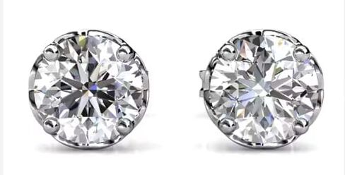 Modern California Martini Back 2Ct (1CT each) GRA Certified Brilliant Moissanite Earrings for Women - 18K Gold Plated Sterling Silver Earrings Studs in Saudi Arabia