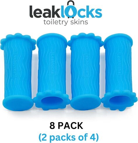 Skins Skins ™ Leaklocks® Skins ™ مرنة لتسرب حاوية السفر في الأمتعة. لأدوات النظافة القياسية والسفر. ملحق قابل لإعادة الاستخدام لحقيبة حقيبة السفر والأمتعة المحمولة in Saudi Arabia