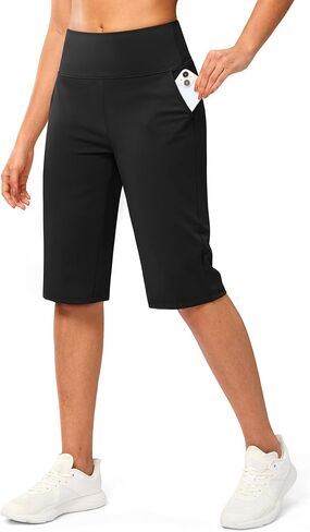 G Gradual Women's Bermuda Long Shorts 14" Knee Length Capris with Pockets High Waisted Athletic Casual Shorts for Women in Saudi Arabia