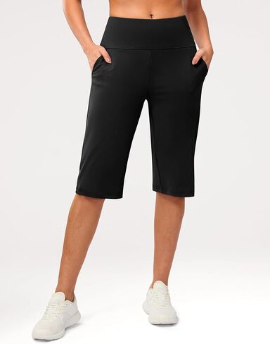 G Gradual Women's Bermuda Long Shorts 14" Knee Length Capris with Pockets High Waisted Athletic Casual Shorts for Women in Saudi Arabia