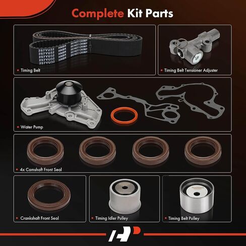 مجموعة حزام توقيت محرك A-premium مع مضخة المياه متوافقة مع سيارات Dodge & Mitsubishi-Stealth 1991-1996 ، 3000GT 1991-1999 ، Diamante 1992-1995-DOHC 3.0L in Saudi Arabia