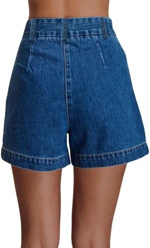 Women's Denim 2 Piece Set Casual Business Sleeveless Jean Blazer Vest Tops and Shorts Outfit Tracksuits in Kuwait