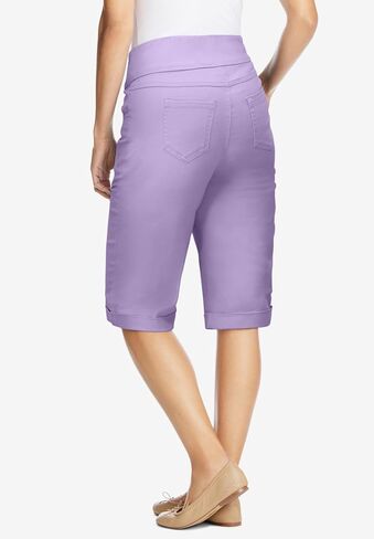 Woman Within Plus Size Pull-On Flex Elastic-Waist Stretch Denim Jeans Shorts in Saudi Arabia