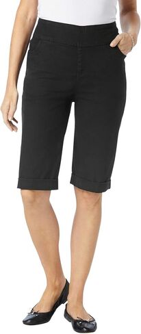 Woman Within Plus Size Pull-On Flex Elastic-Waist Stretch Denim Jeans Shorts in Saudi Arabia