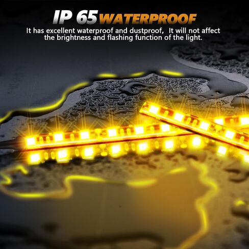 2PCS Waterproof Flexible Amber Led Light Strip, 12V 9-5050-SMD Led Strip for Motorcycle Turn Signal Backup License Plate, Universal Yellow Light Strip for Motorcycle ATV UTV in Saudi Arabia