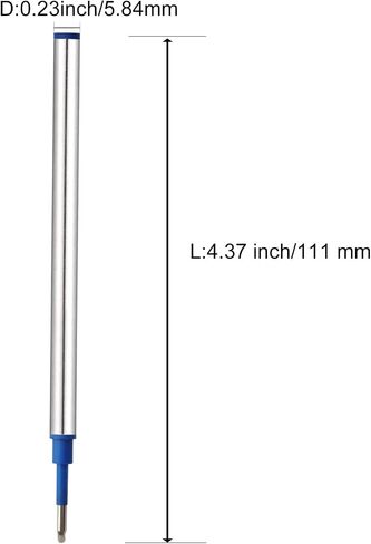 6 Pcs Blue Ink Pen Refills,0.7 mm Medium Point 4.37 inch Length Replaceable Refills Metal Gel Ink Refill Rolling for Retractable Ballpoint Pens Office School (Blue) in Saudi Arabia