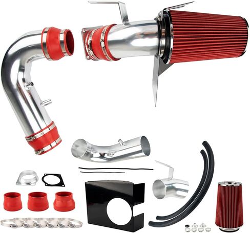 Cold Air Intake Kit Fit for 1997-2003 F150/250 Expedition Navigato-r 4.6/5.4L Aluminum Tube w/Heat Shield Filter (Red) in Saudi Arabia