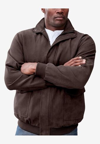 KingSize Men's Big & Tall Microsuede Bomber Jacket in Saudi Arabia