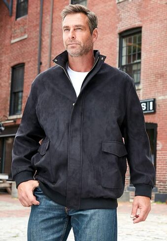 KingSize Men's Big & Tall Microsuede Bomber Jacket in Saudi Arabia