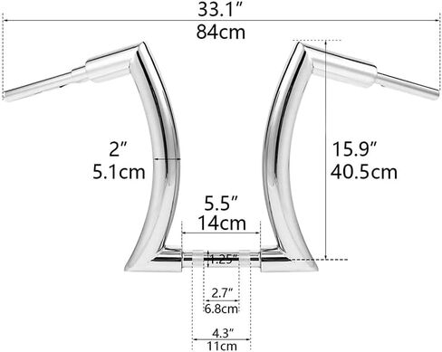 XMTMOTO 16 Rise 2 Ape Hanger Handlebar fits for Harley Davidson Heritage Softail Slim Sportster Dyna, Chrome in Saudi Arabia
