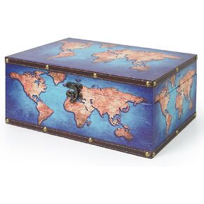 DreamsEden Wooden Decorative Storage Box, Vintage Treasure Box Letter Paper Container Keepsake Case for Gifts Home Decorations in Kuwait