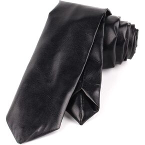 Mens Casual PU Leather Neck Ties Wedding Men Business Suits Solid Tie Women Slim Leather Necktie in Saudi Arabia