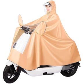 Waterproof Cycling Raincoat - Hooded Rain Poncho for Bike, Ebike, Motorcycle, and Mobility Scooter - Windproof Unisex Rain Cape(Orange,4XL) in Saudi Arabia