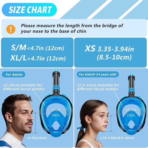 Greatever G2 Adults Kids Full Face Snorkel Mask 2 Pcs,Snorkeling Gear with Latest Dry Top System,Foldable 180 Degree Panoramic View,Safe Breathing,Anti-Leak&Anti-Fog Snorkeling Mask with Camera Mount in Saudi Arabia