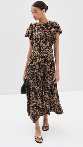 Ulla Johnson Women's Blithe Flutter Sleeve Midi Dress in Saudi Arabia