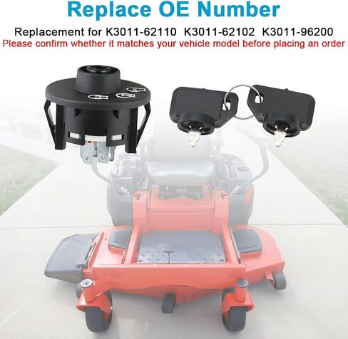 مفتاح الإشعال المبتدئين مع 2 مفاتيح متوافقة مع Kubota Z121 Z122 Z125 Z411 Z421 Z723 Z724 Z725 Z726 ZG123 ZG124 ZG127 بديل لـ K3011-62110 K3011-62102 K3011-96200 in Saudi Arabia