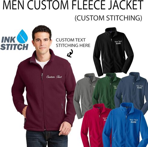 INK STITCH Men Custom Text Stitching Embroidery Value Fleece Jacket - 9 Colors in Saudi Arabia