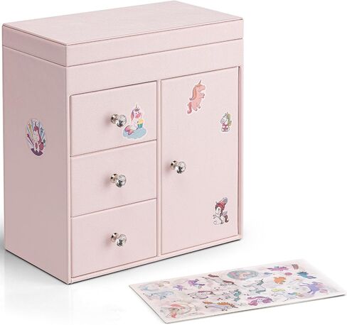 Vlando Musical Jewelry Box for Girls, Large Kid Music Box with Ballerina for Birthday Bedroom Decor, 4 Layer Girl Jewelry Gifts for Girls Kids - Fantasy in Saudi Arabia