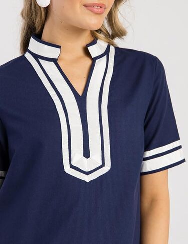 فستان Qibabu Linen for Women Color Block Coverup Toverup Dress Dress Dress مع جيوب in Kuwait
