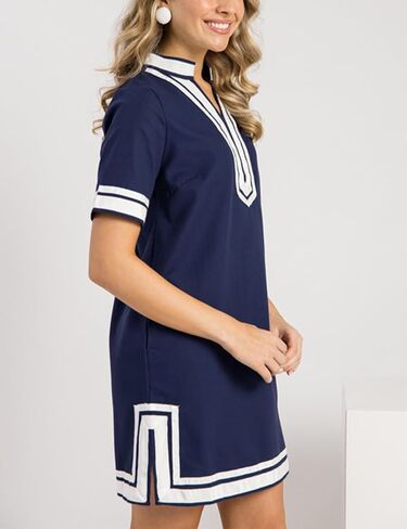 فستان Qibabu Linen for Women Color Block Coverup Toverup Dress Dress Dress مع جيوب in Kuwait