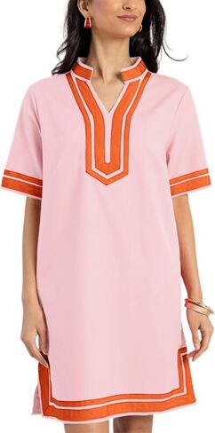 فستان Qibabu Linen for Women Color Block Coverup Toverup Dress Dress Dress مع جيوب in Kuwait