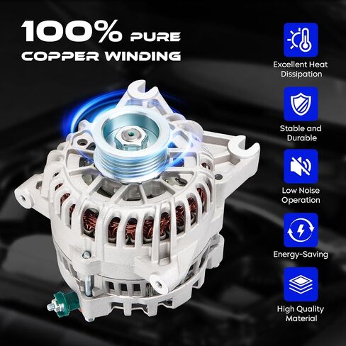 Alternator New Fit for Ford for F150 V8 4.6L 5.4L 2004-2008, for F150 Heritage 2004, for Expedition 5.4L 2005-2006, Fit for Lincoln Mark LT 5.4L 2006-2008, Navigator 2005-2006 5.4L V8, 8318 110A in Saudi Arabia