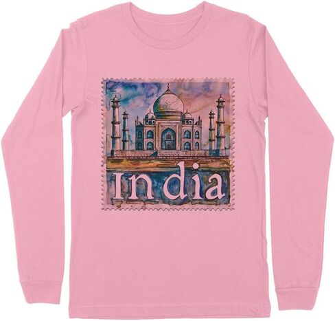 Travel Stamp India Kids Long Sleeve T-Shirt Youth in Saudi Arabia