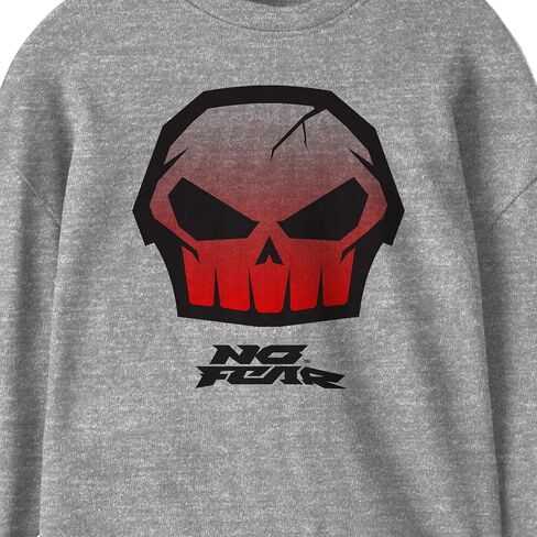No Fear Cracked Skull Crew Neck Long Sleeve Youth Athletic Heather Tee in Saudi Arabia