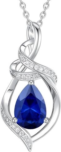 قلادة الأحجار الكريمة للدموع للنساء للنساء S925 STERLING SIVAL SILLANT الأنيقة هدايا عيد ميلاد لها ، 16 "+2" بوصة in Kuwait