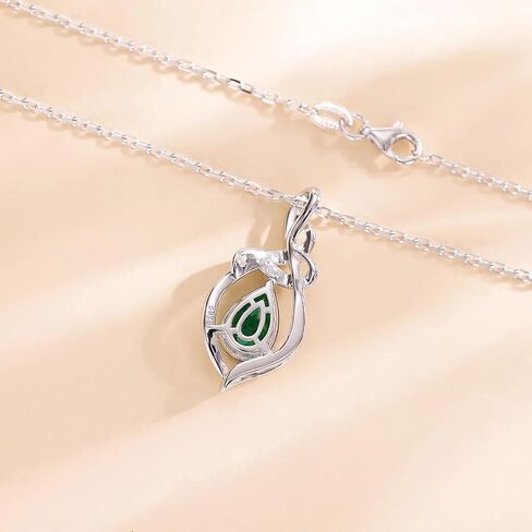 قلادة الأحجار الكريمة للدموع للنساء للنساء S925 STERLING SIVAL SILLANT الأنيقة هدايا عيد ميلاد لها ، 16 "+2" بوصة in Saudi Arabia